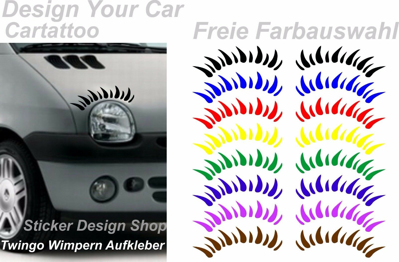 Wimpern Autoaufkleber